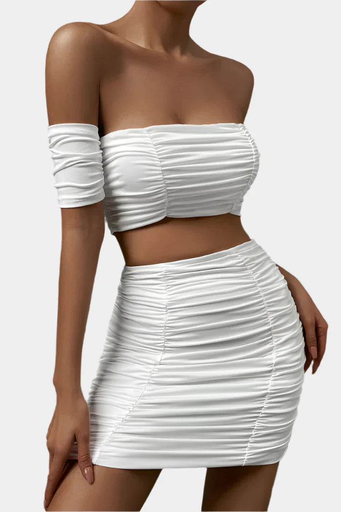 Off-Shoulder Ruched Set