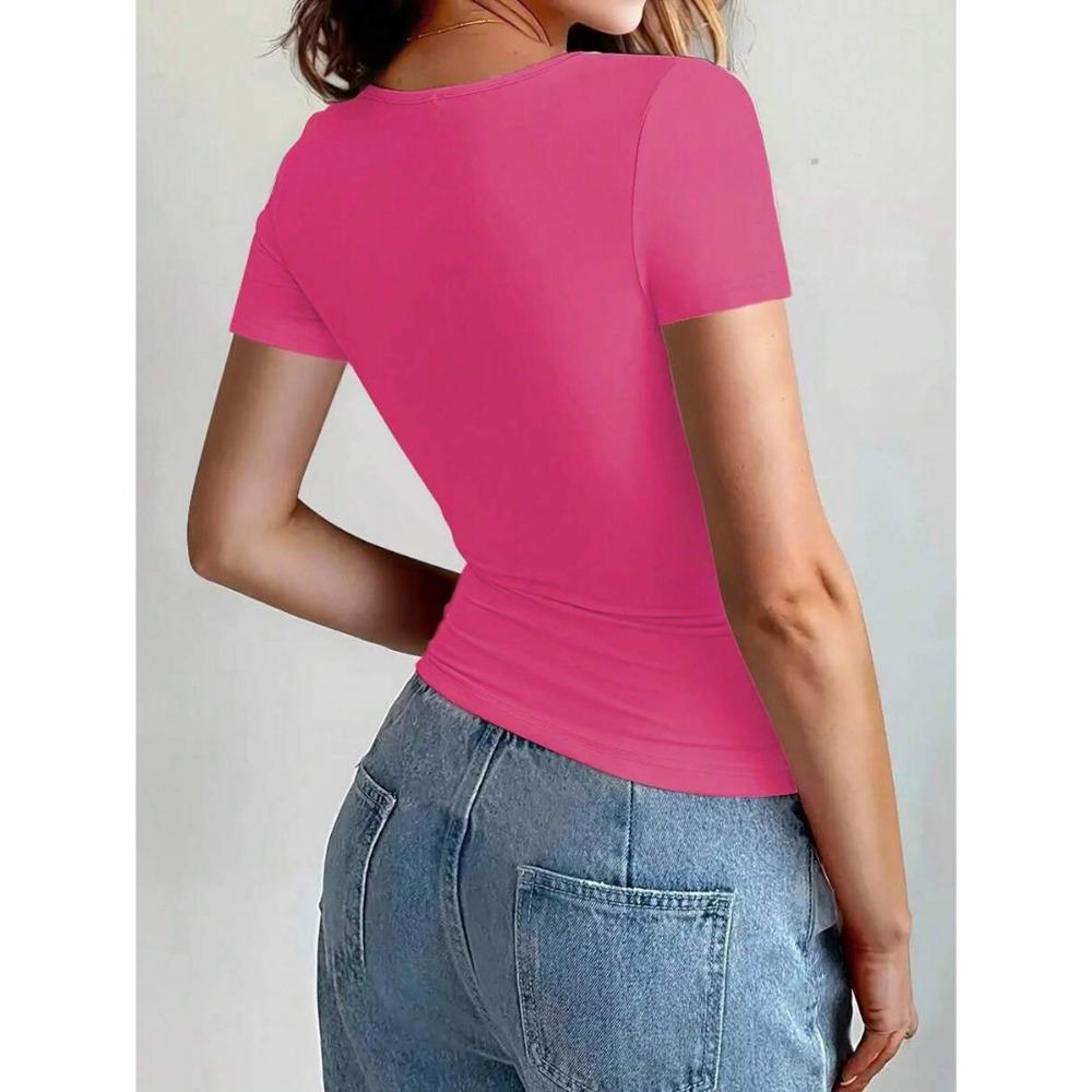 Kort slank t-shirt met ronde hals
