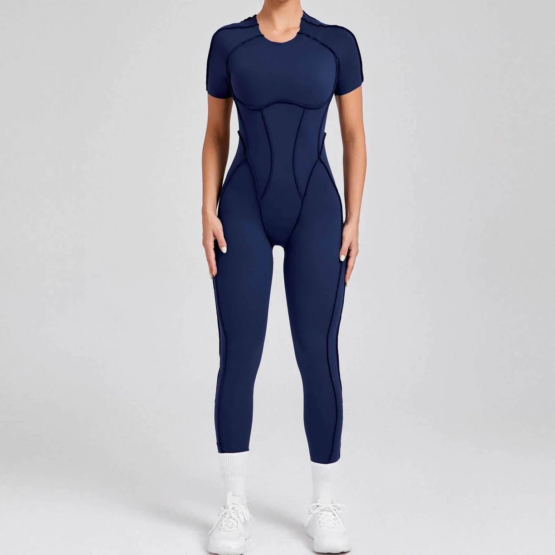 Sportieve Jumpsuit met Korte Mouwen
