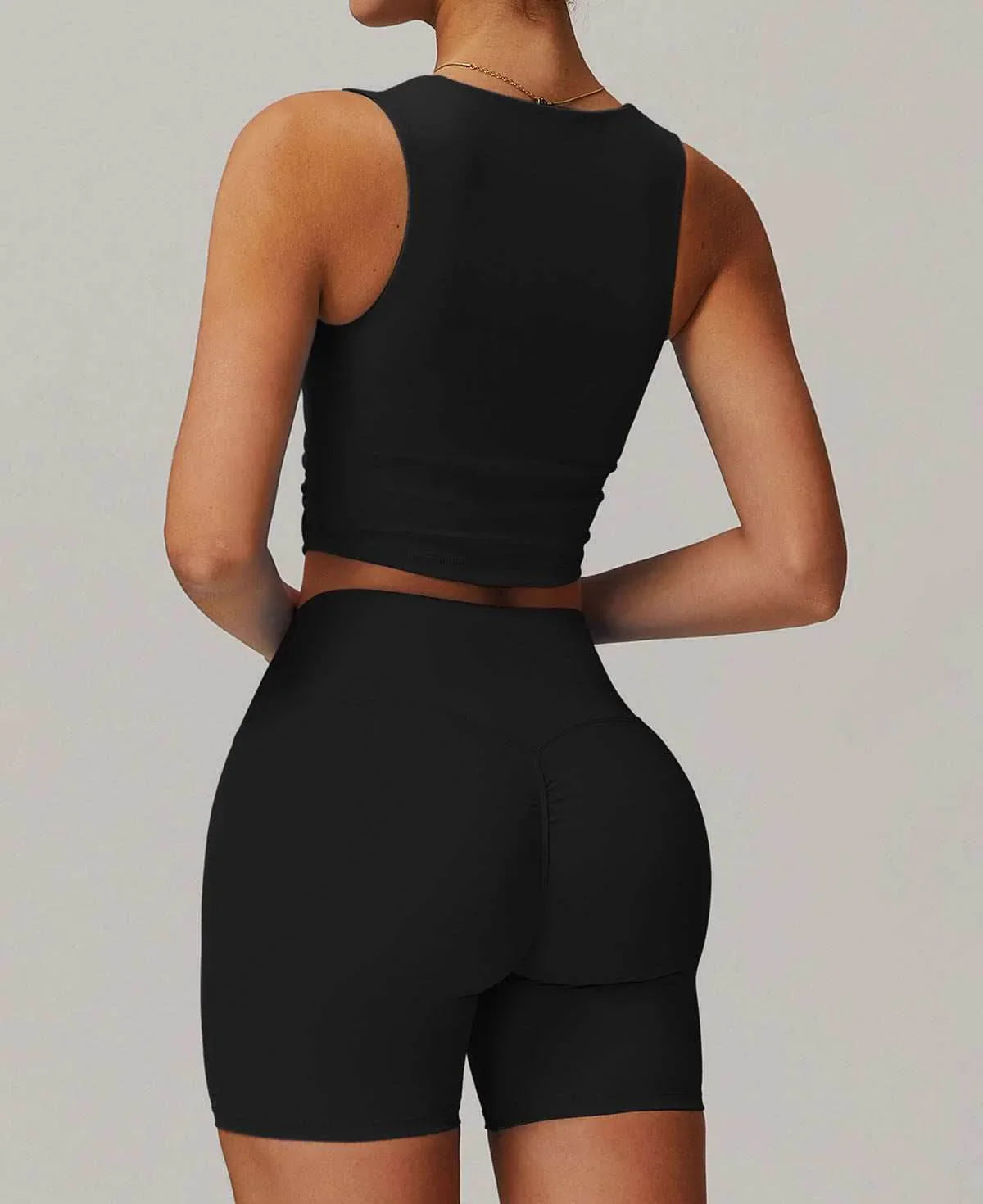 Naadloze Sportset met Top en Shorts
