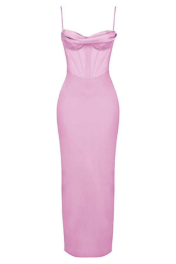 Elegant långklänning i satin
