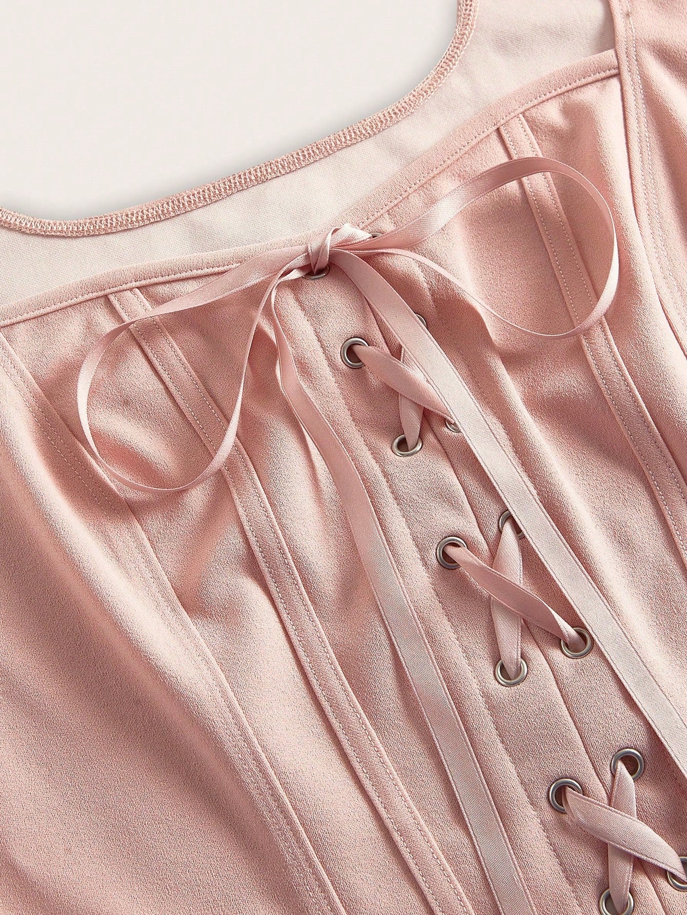 Lace-Up Top met Strakke Pasvorm
