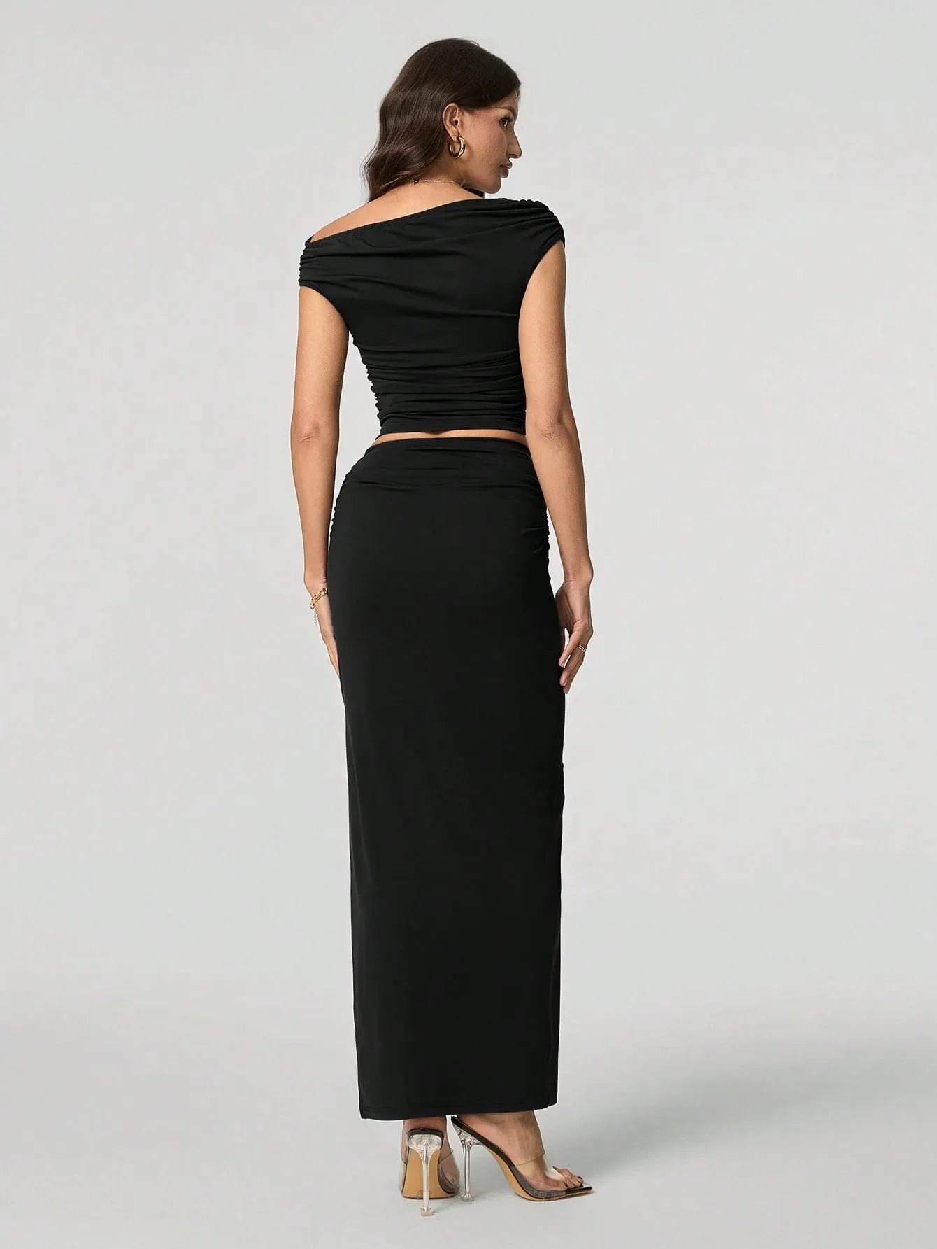 Off-Shoulder Twee-Delige Maxi Set