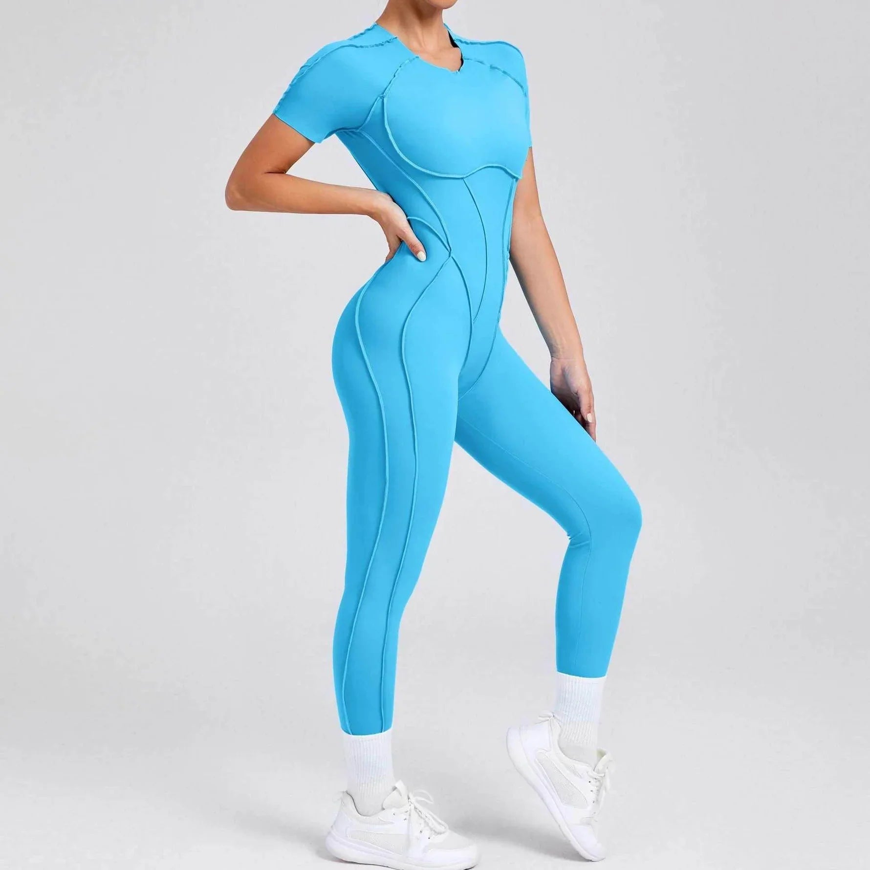 Sportieve Jumpsuit met Korte Mouwen