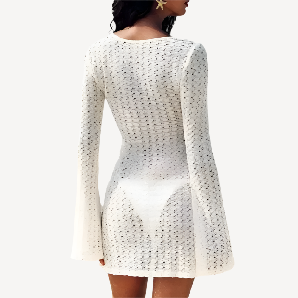 Mini Jurk met Textuurpatroon en Cut-Out
