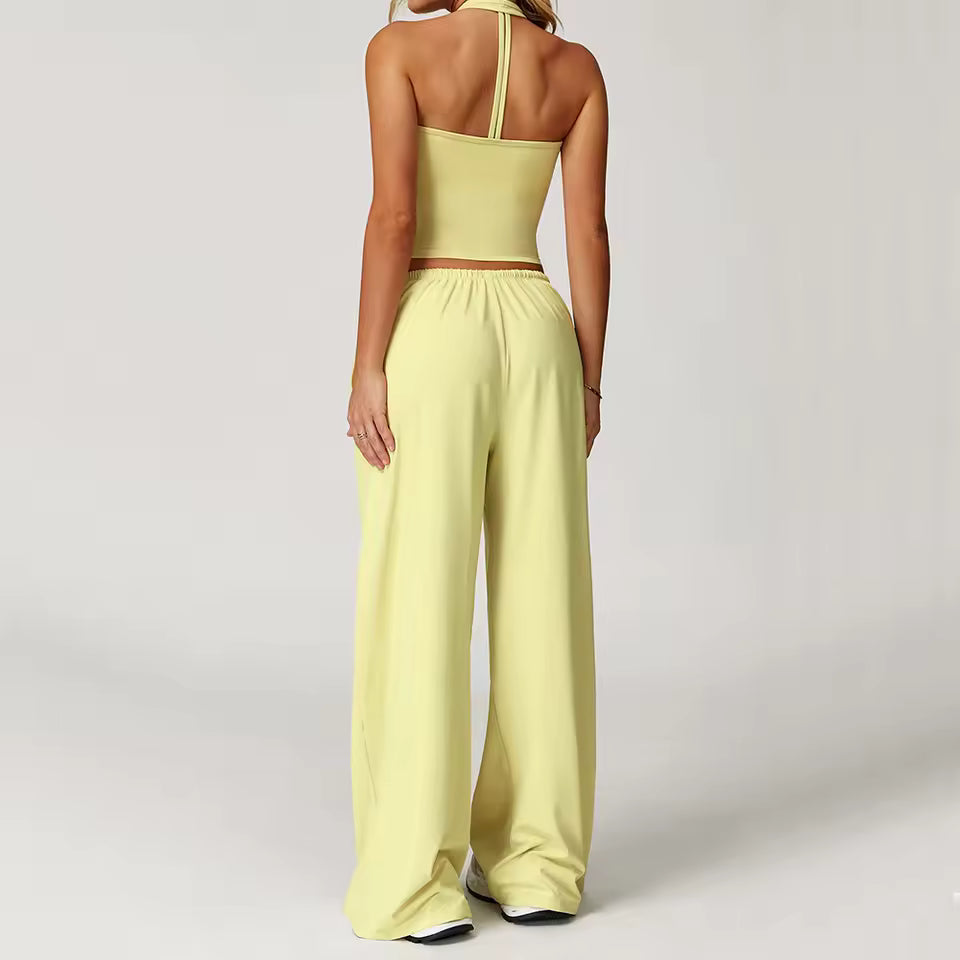 Haltertop en Wijde Broek Set