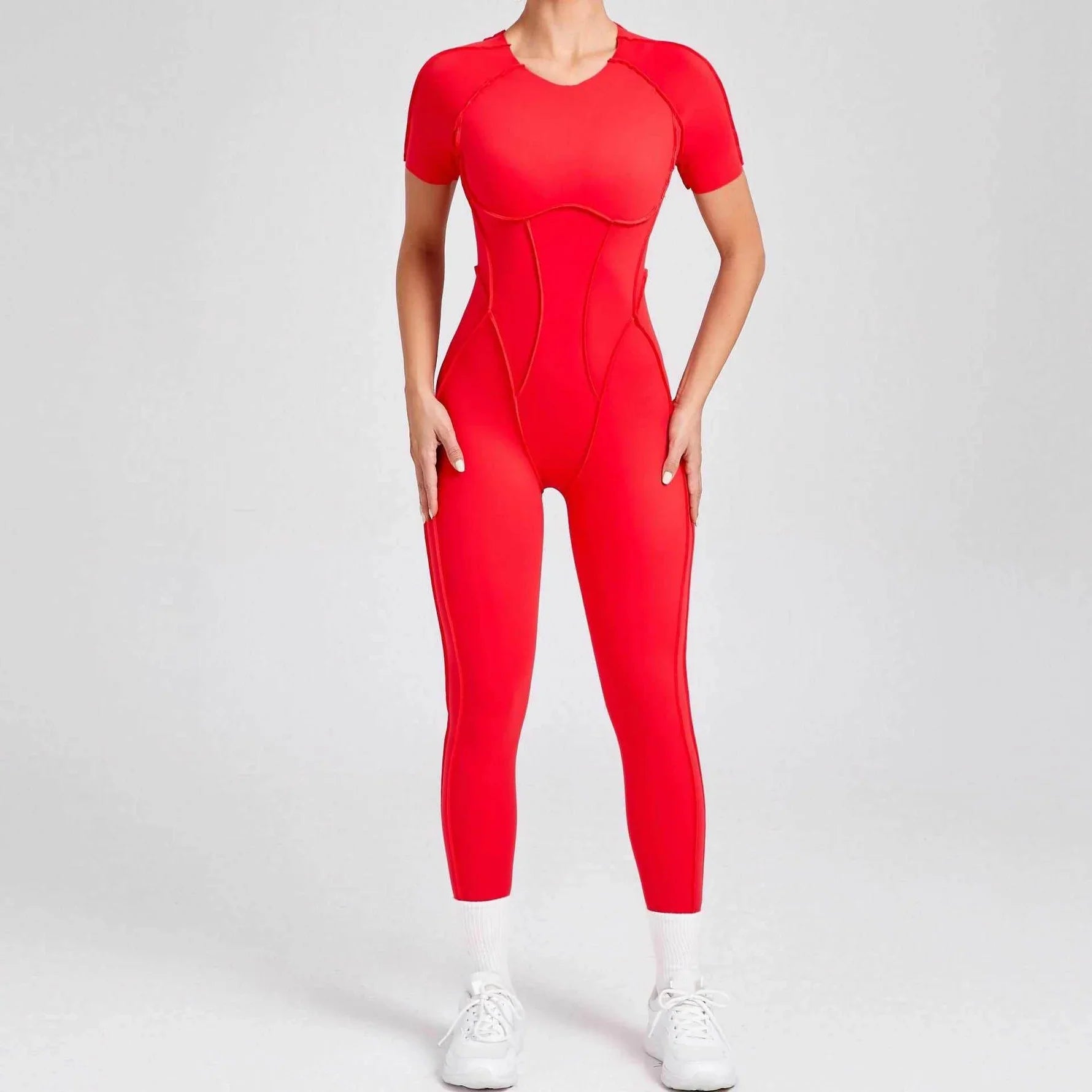 Sportieve Jumpsuit met Korte Mouwen