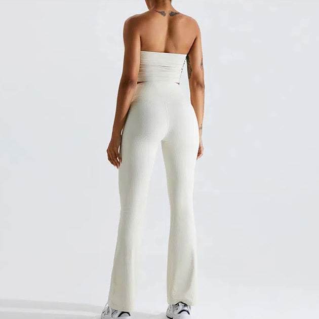 Geribbelde Bandeau Top