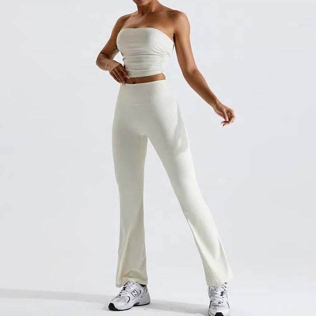 Geribbelde Bandeau Top