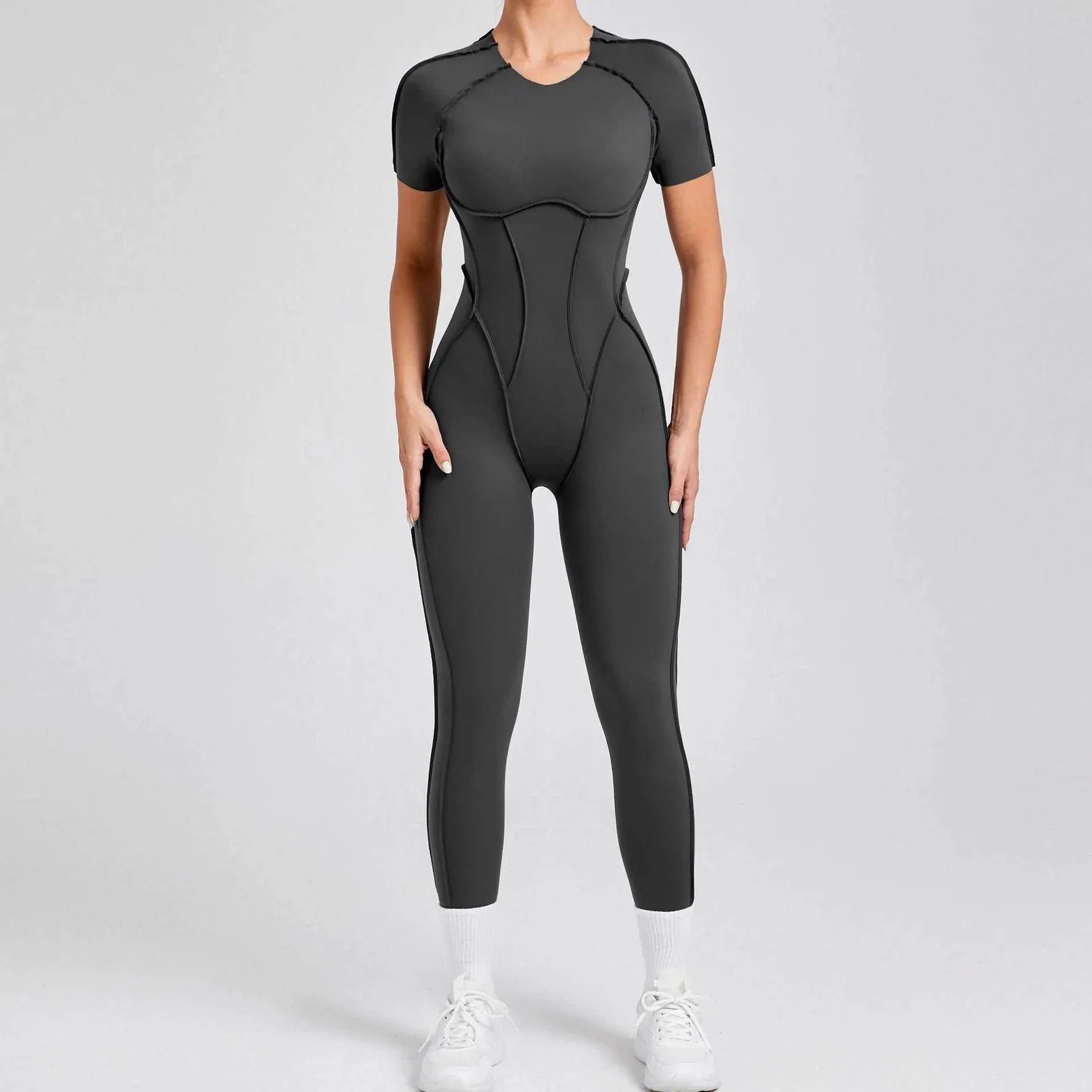 Sportieve Jumpsuit met Korte Mouwen