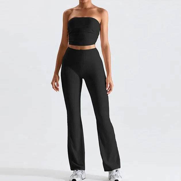 Geribbelde Bandeau Top