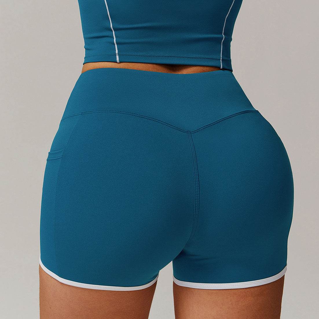 Sportieve High Waist Shorts met Contrasterende Details