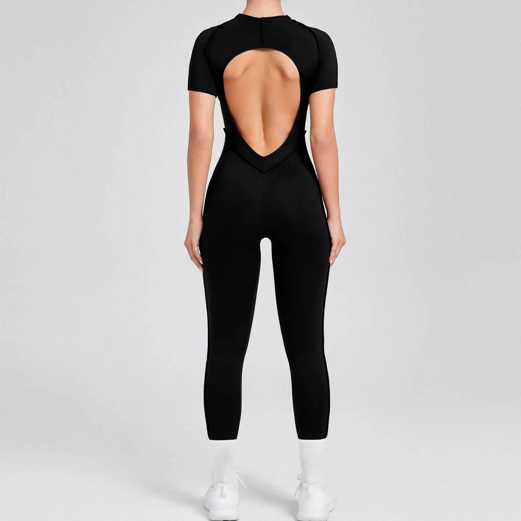 Sportieve Jumpsuit met Korte Mouwen