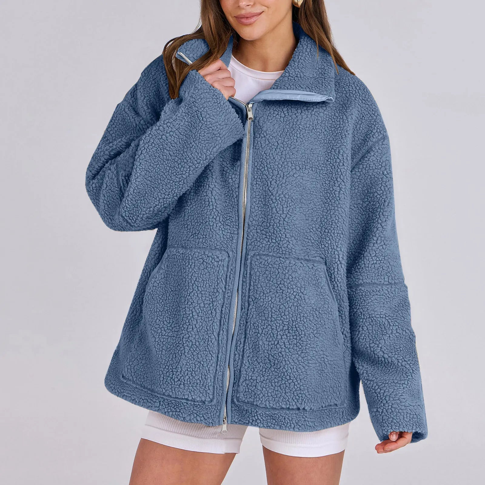 Turtleneck-kappa i varm ull