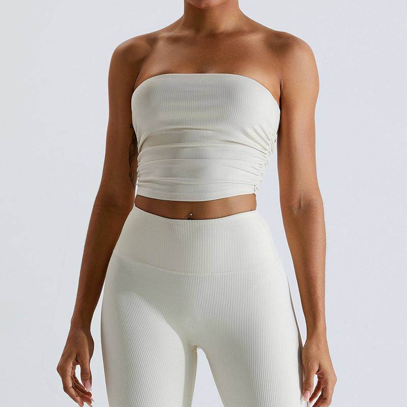 Geribbelde Bandeau Top