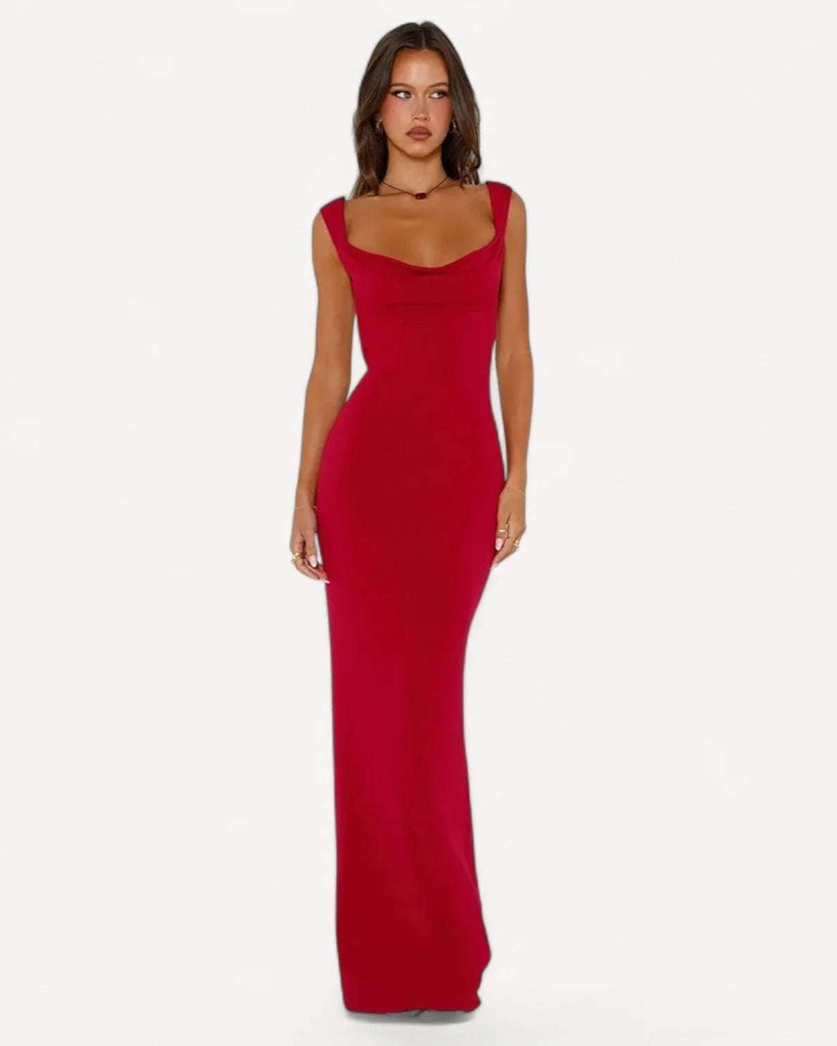 Elegante Maxi Jurk met Nauwsluitende Pasvorm