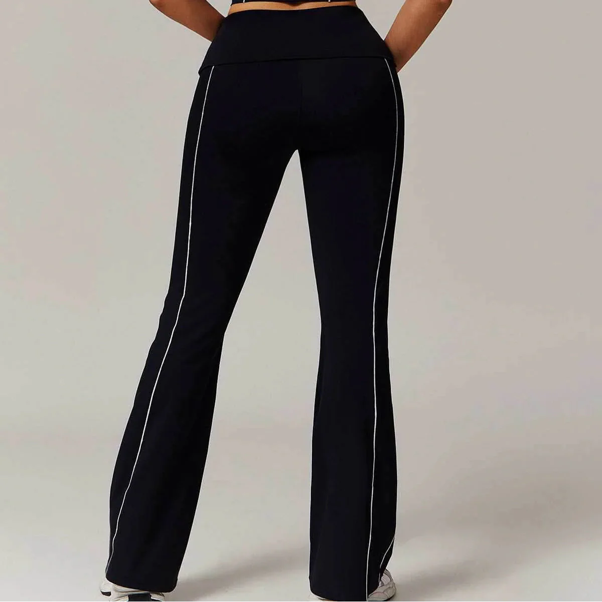 Flared Sportbroek met Contrasterende Naden