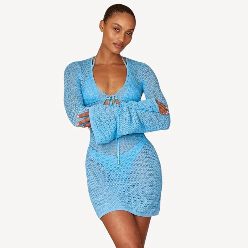 Mini Jurk met Textuurpatroon en Cut-Out