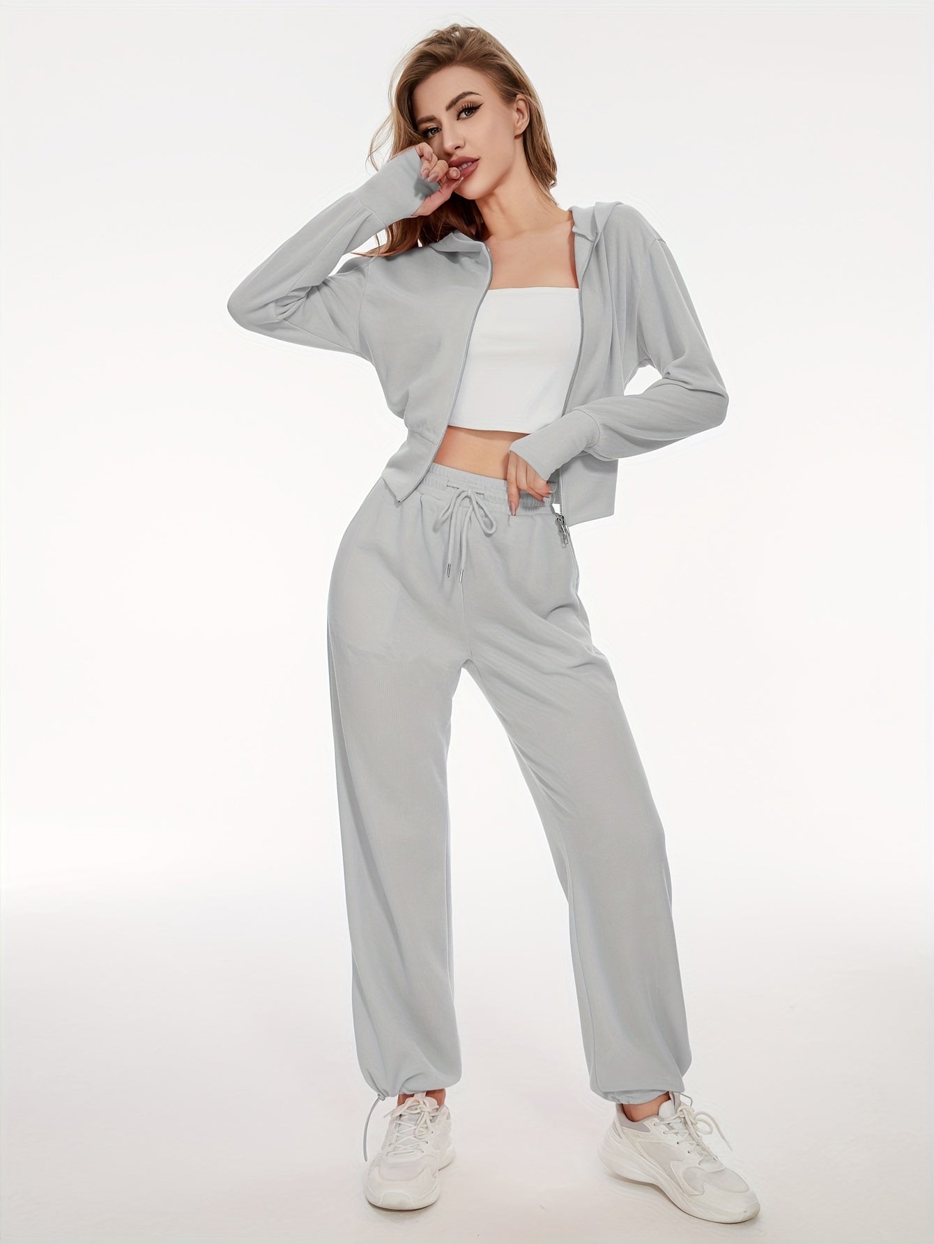 Set met hoodie en wijde broek