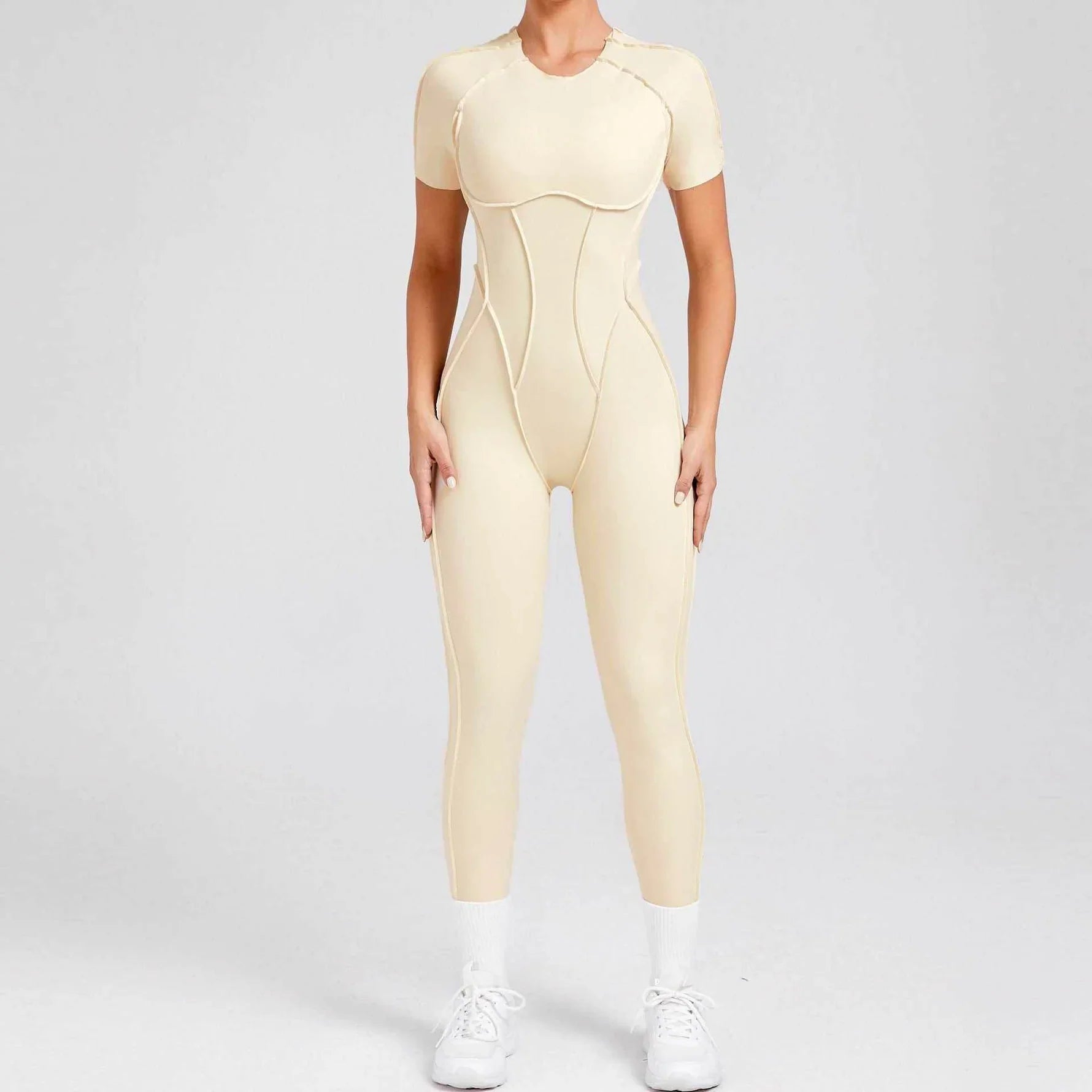 Sportieve Jumpsuit met Korte Mouwen