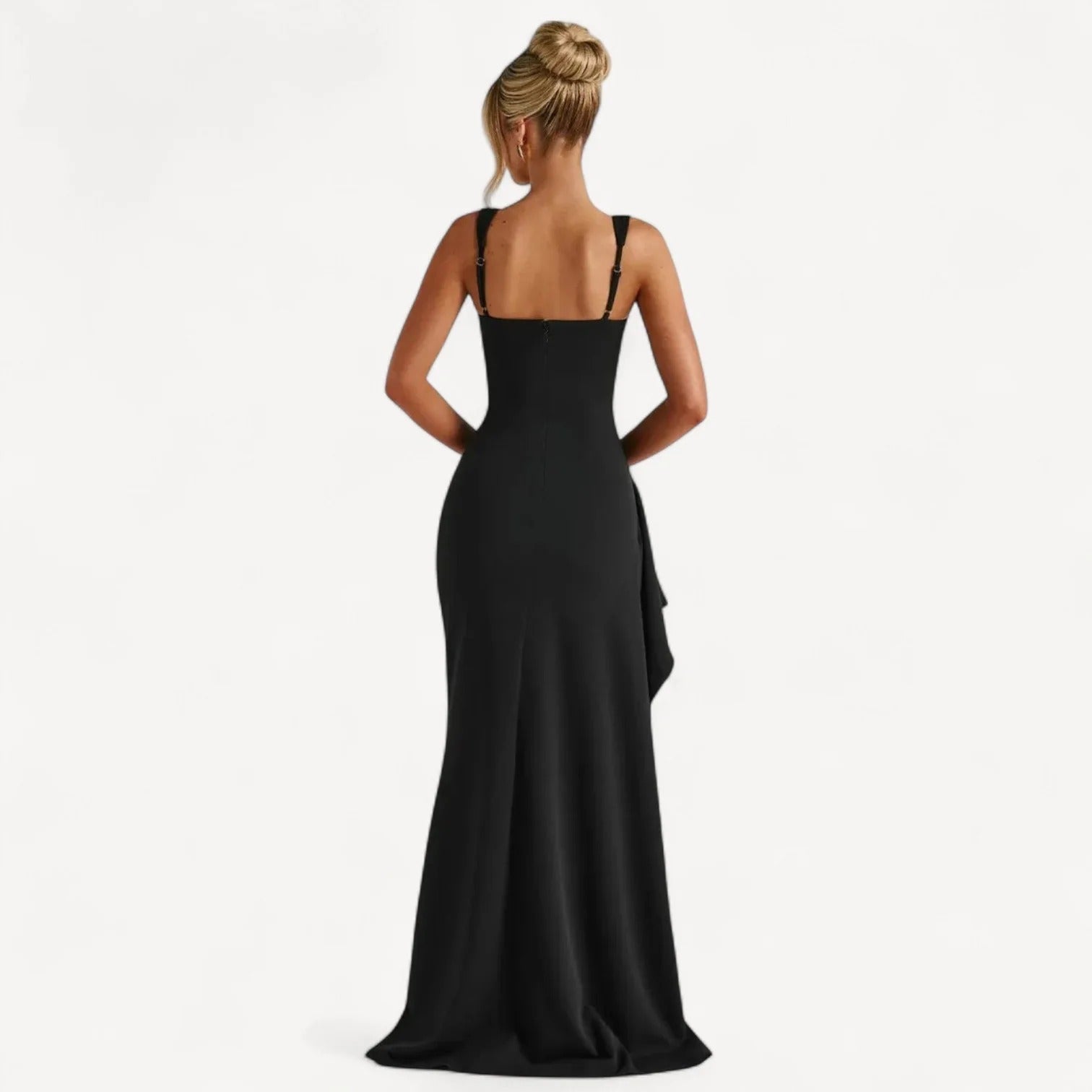 Zwarte Maxi Jurk met Hoge Split