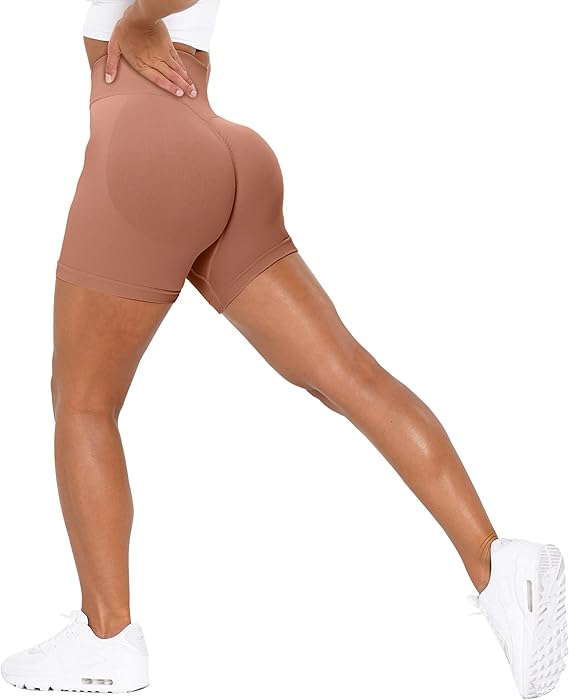 Naadloze sportshorts met hoge taille