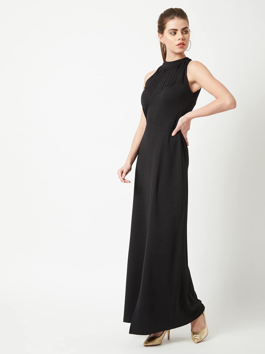 Terresa maxi-jurk met elegante halslijn