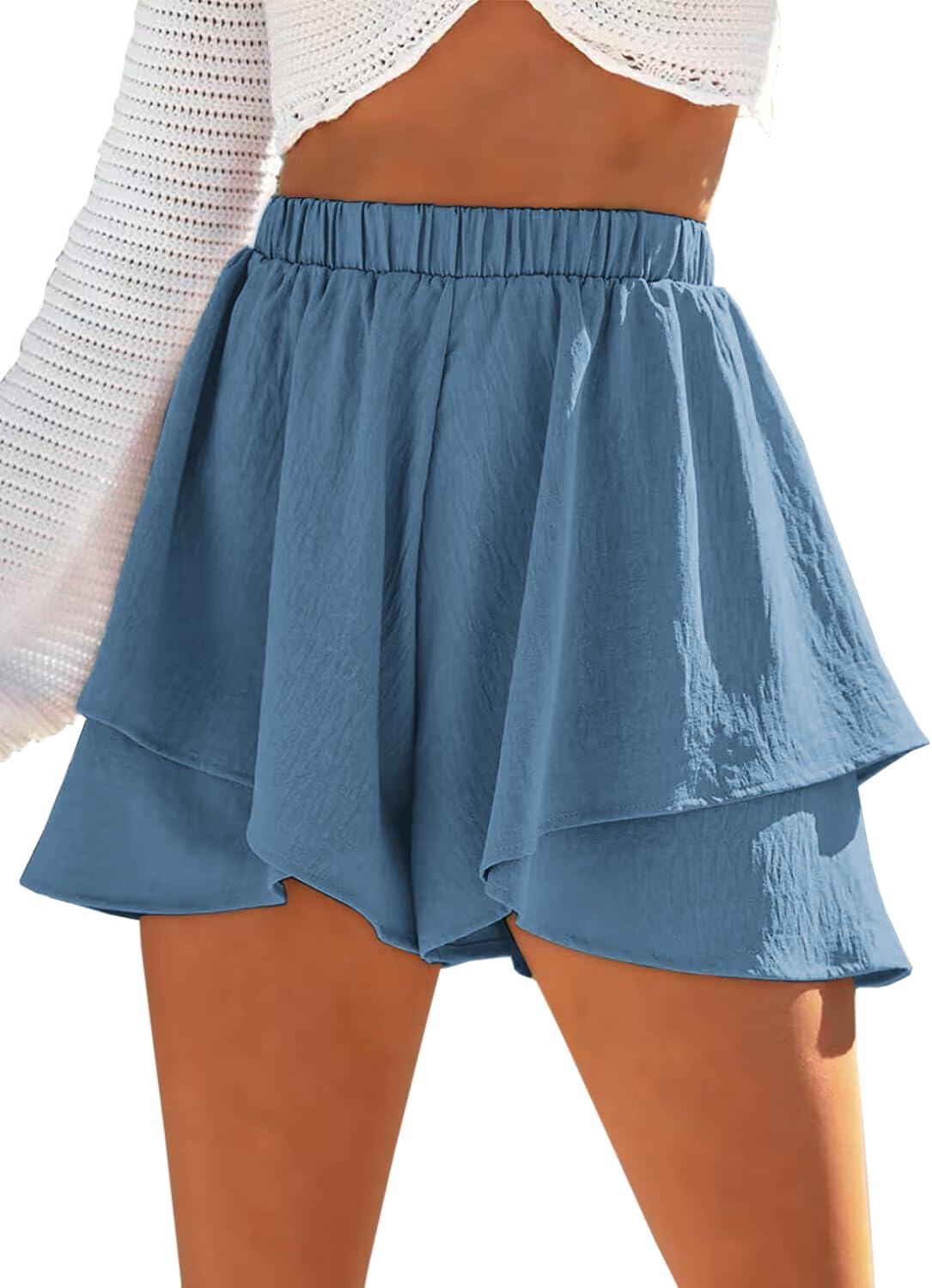 Gelaagde ruche shorts