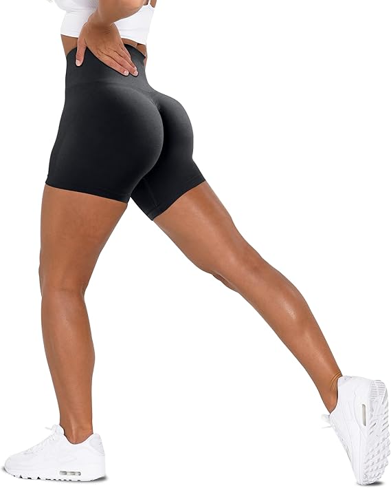 Naadloze sportshorts met hoge taille