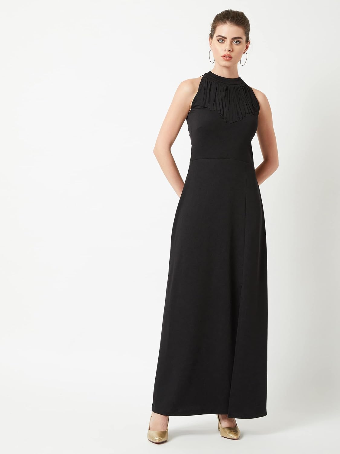 Terresa maxi-jurk met elegante halslijn