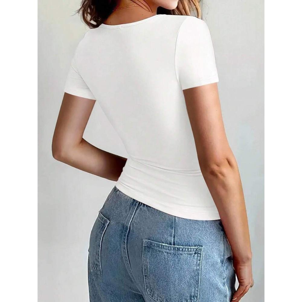 Kort slank t-shirt met ronde hals