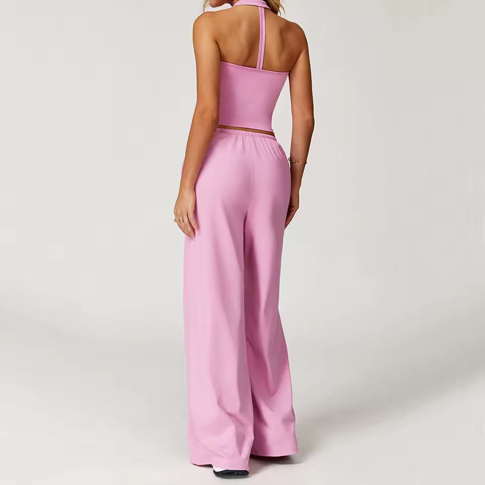 Haltertop en Wijde Broek Set