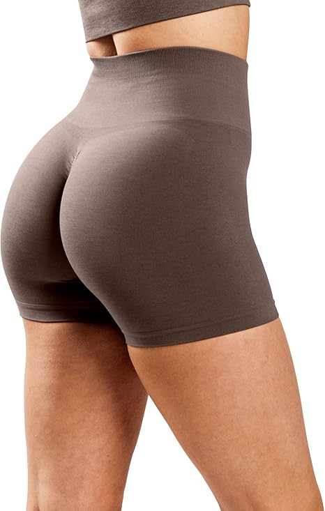 Naadloze sportshorts met hoge taille