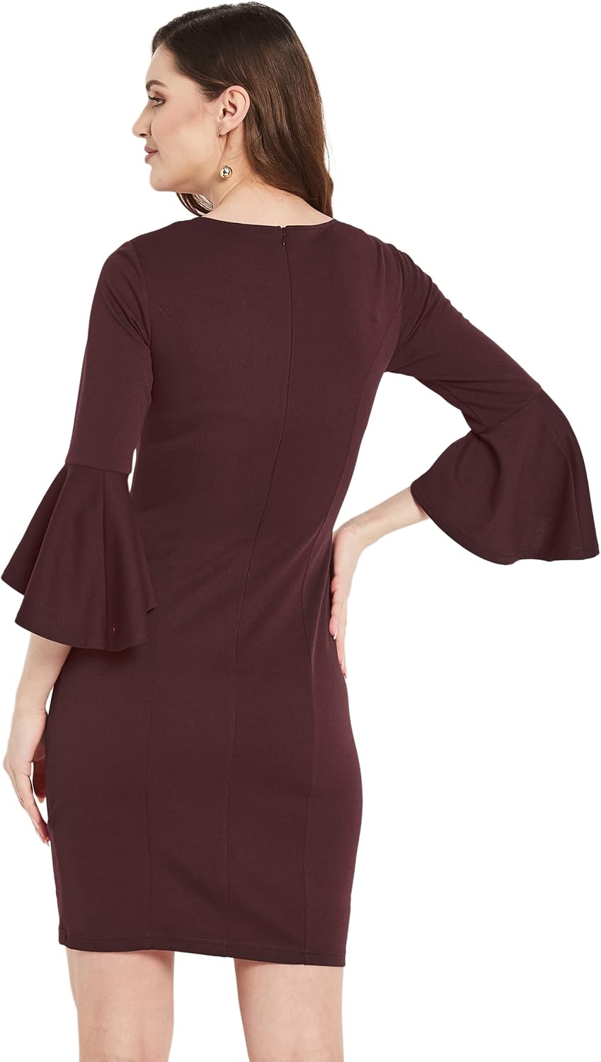 Elegante mini-jurk met ruche mouwen