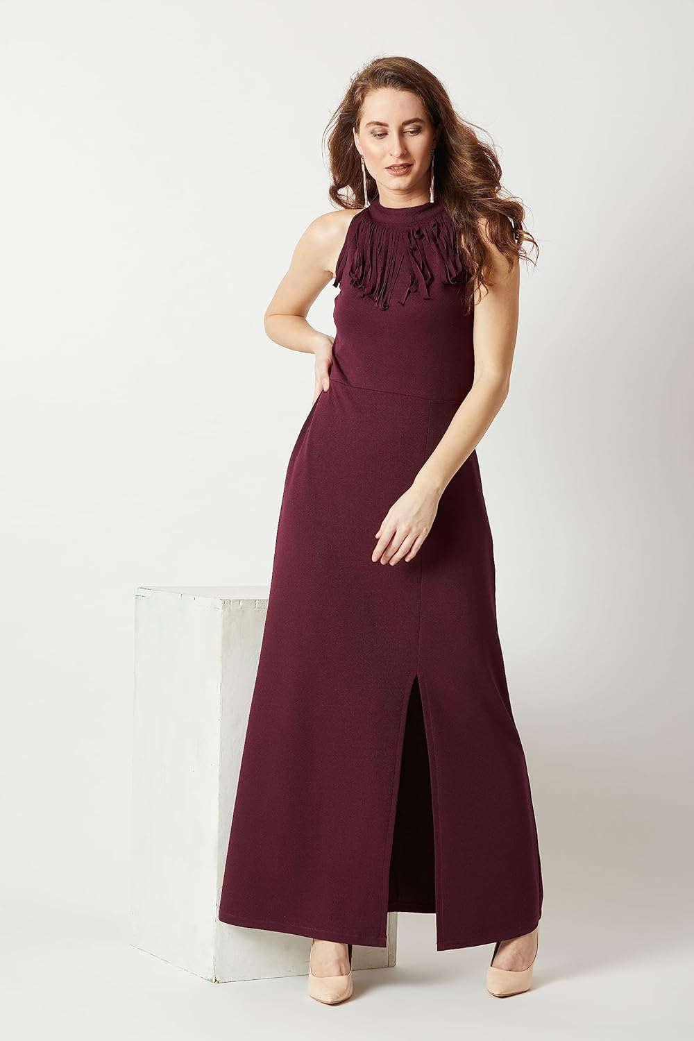 Terresa maxi-jurk met elegante halslijn