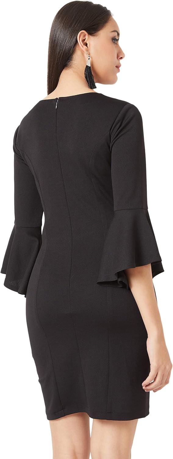 Elegante mini-jurk met ruche mouwen