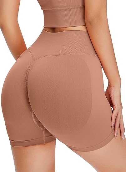 Naadloze sportshorts met hoge taille