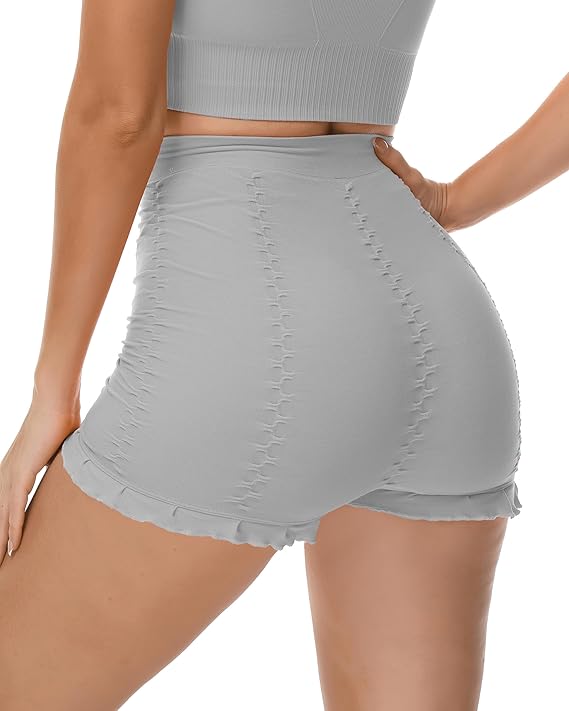 Hoge Taille Corrigerende Short met Ruches
