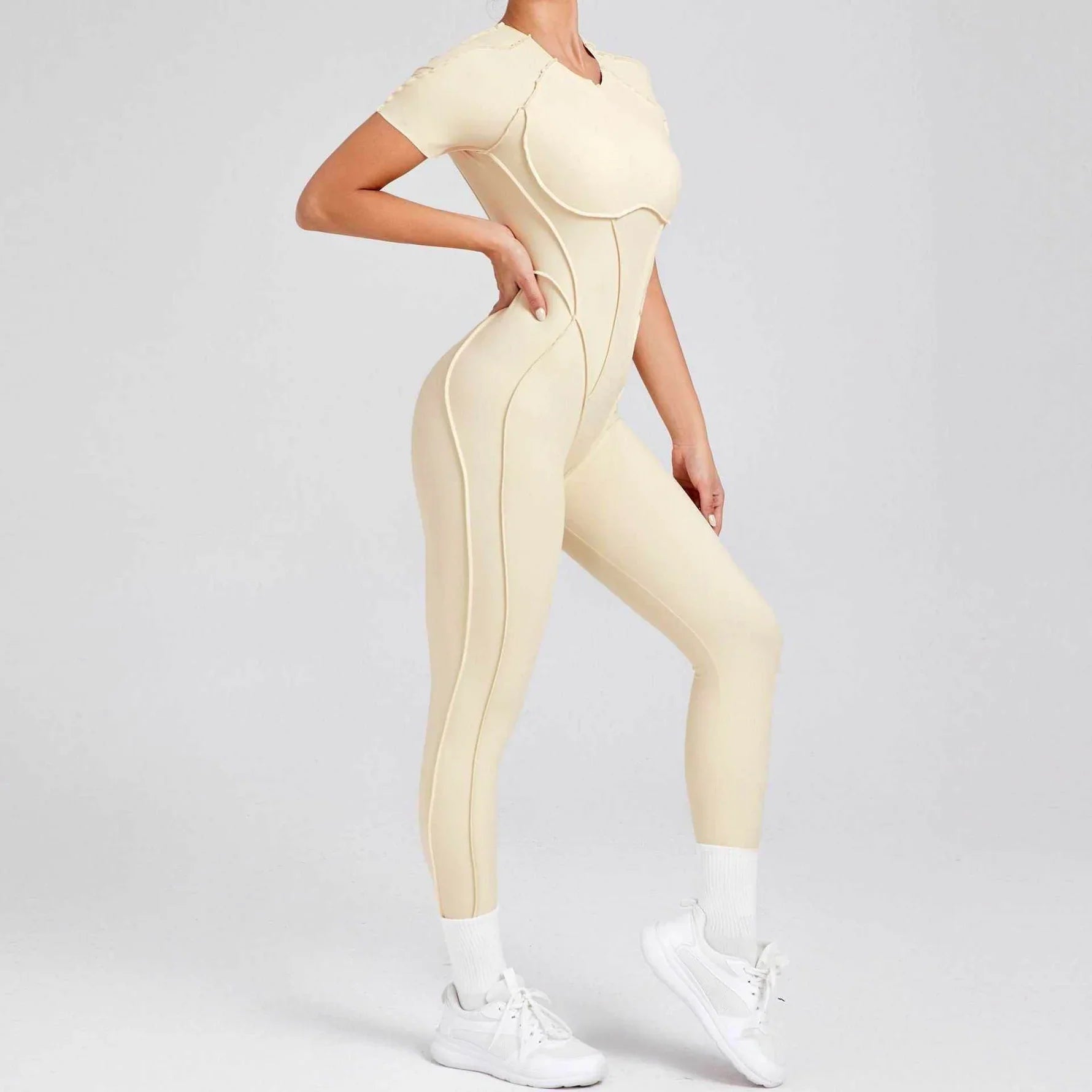 Sportieve Jumpsuit met Korte Mouwen