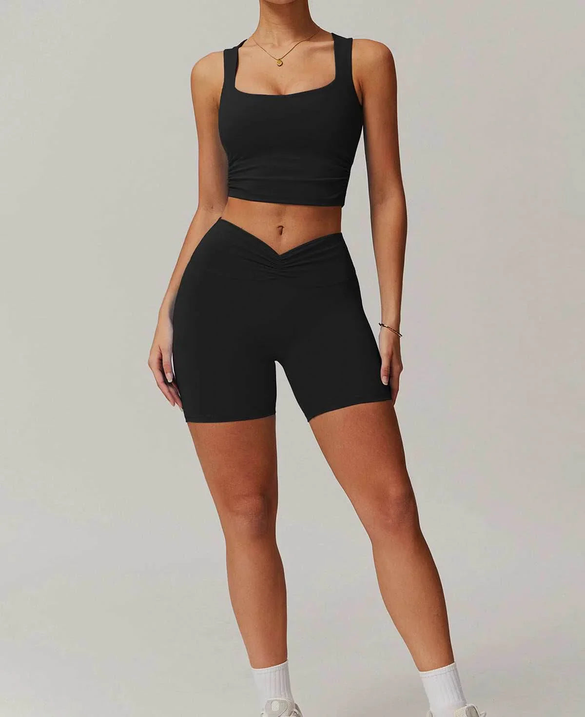 Naadloze Sportset met Top en Shorts