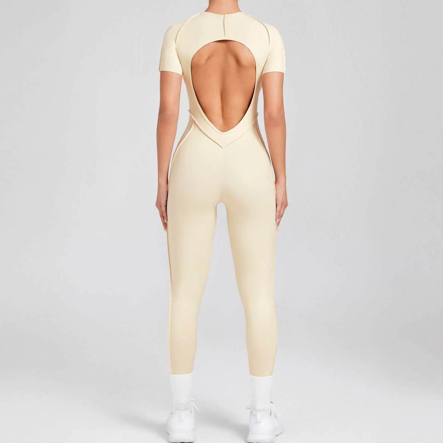 Sportieve Jumpsuit met Korte Mouwen