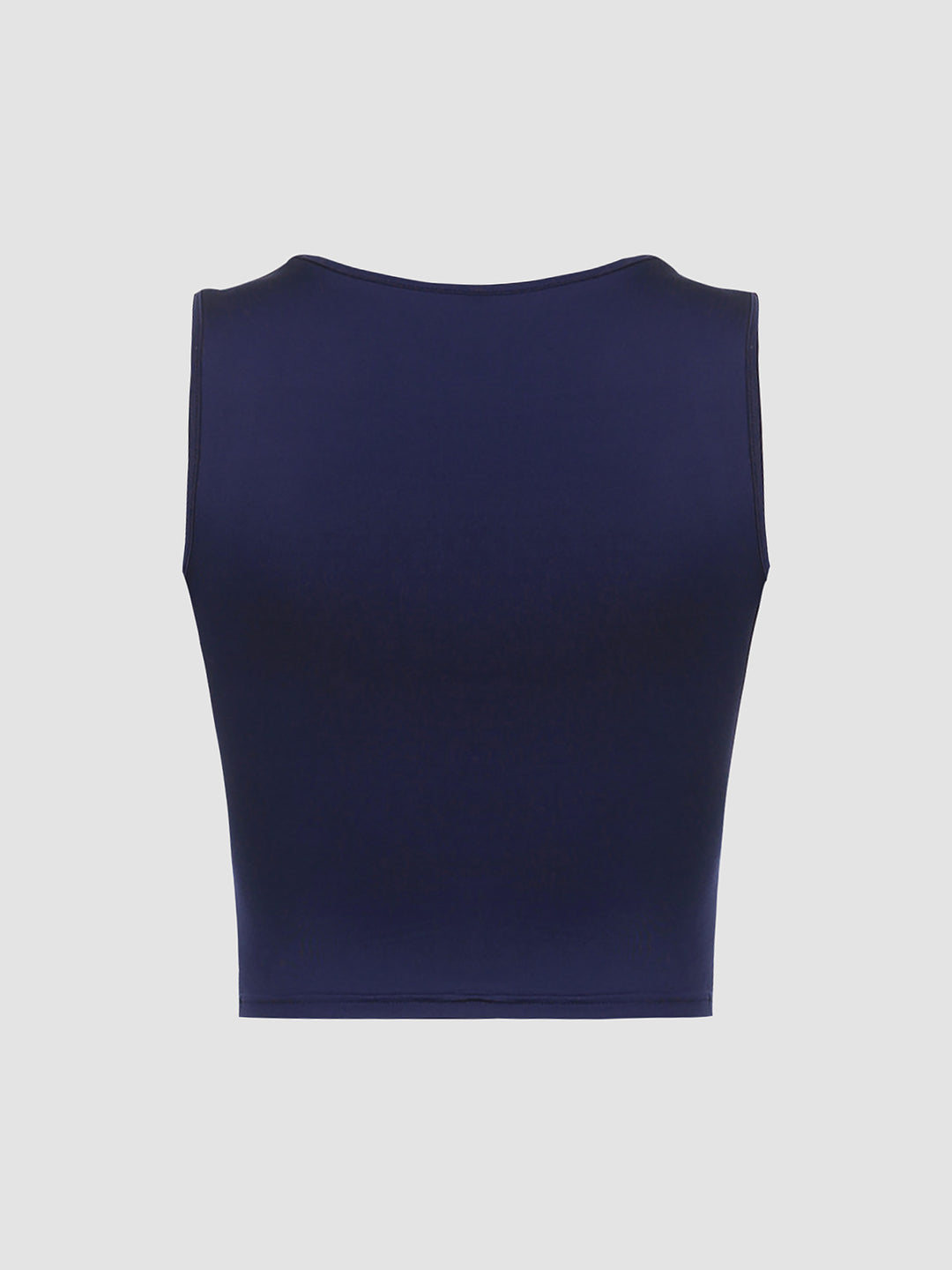 Mouwloos topje met vierkante halslijn en draperie