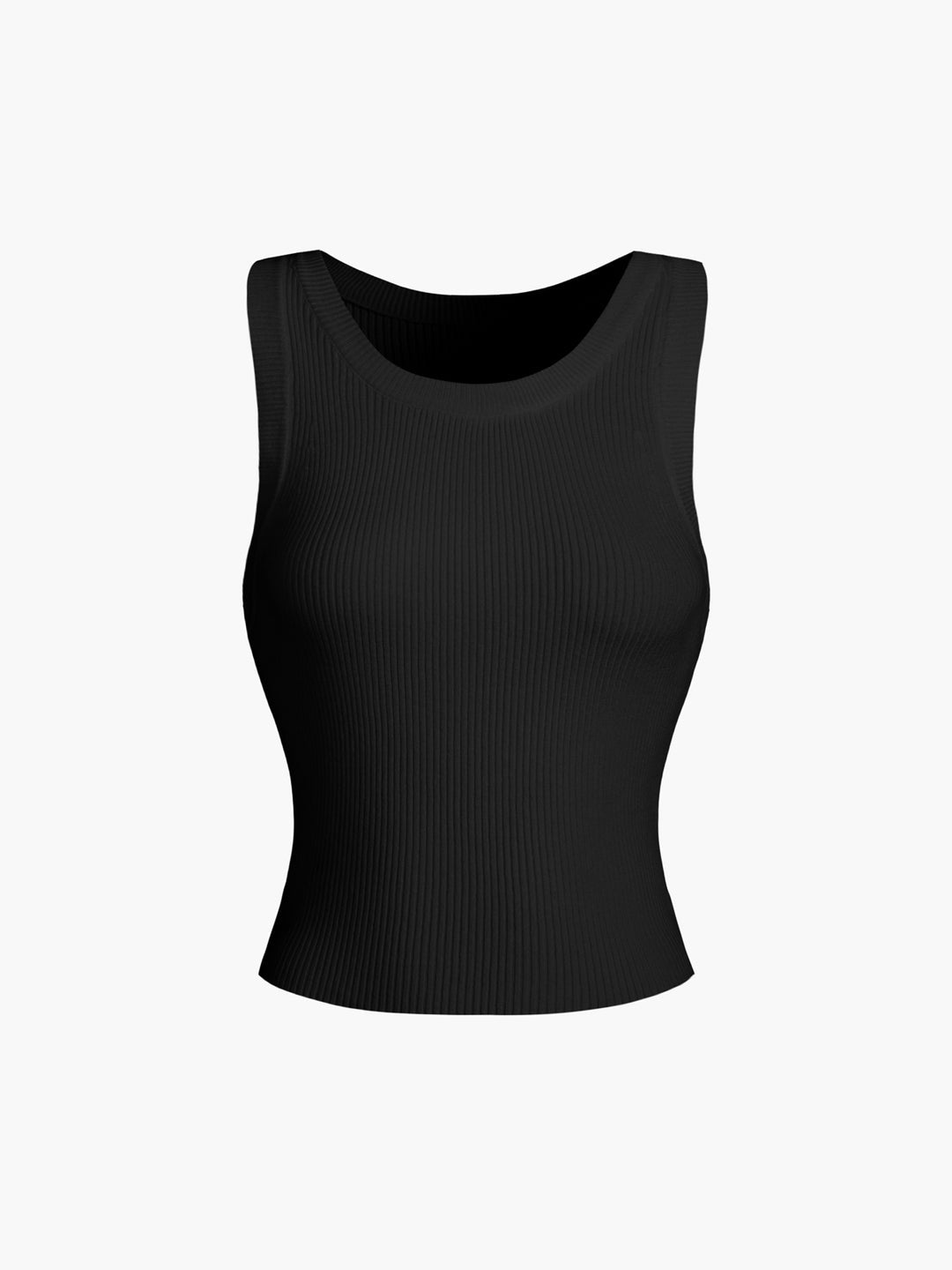 Geribbelde mouwloze top