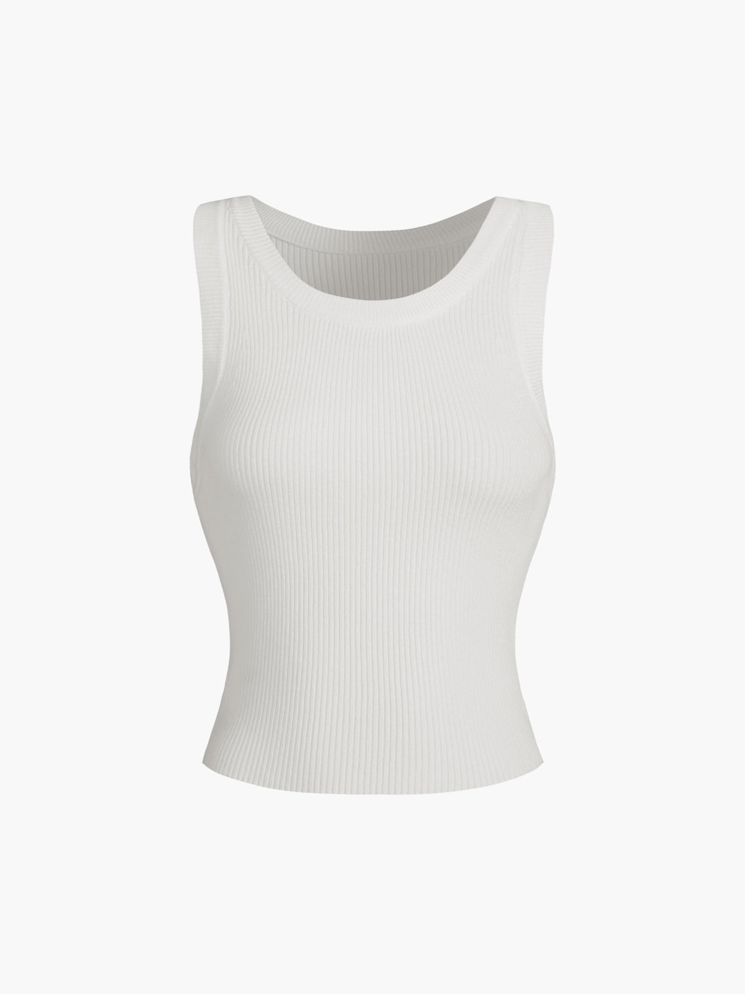 Geribbelde mouwloze top