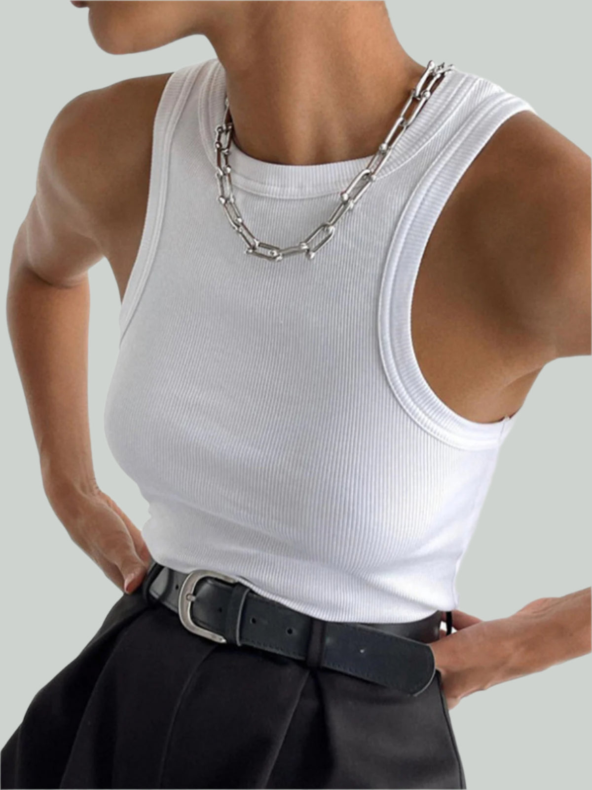 Klassiek Geribd Tanktop