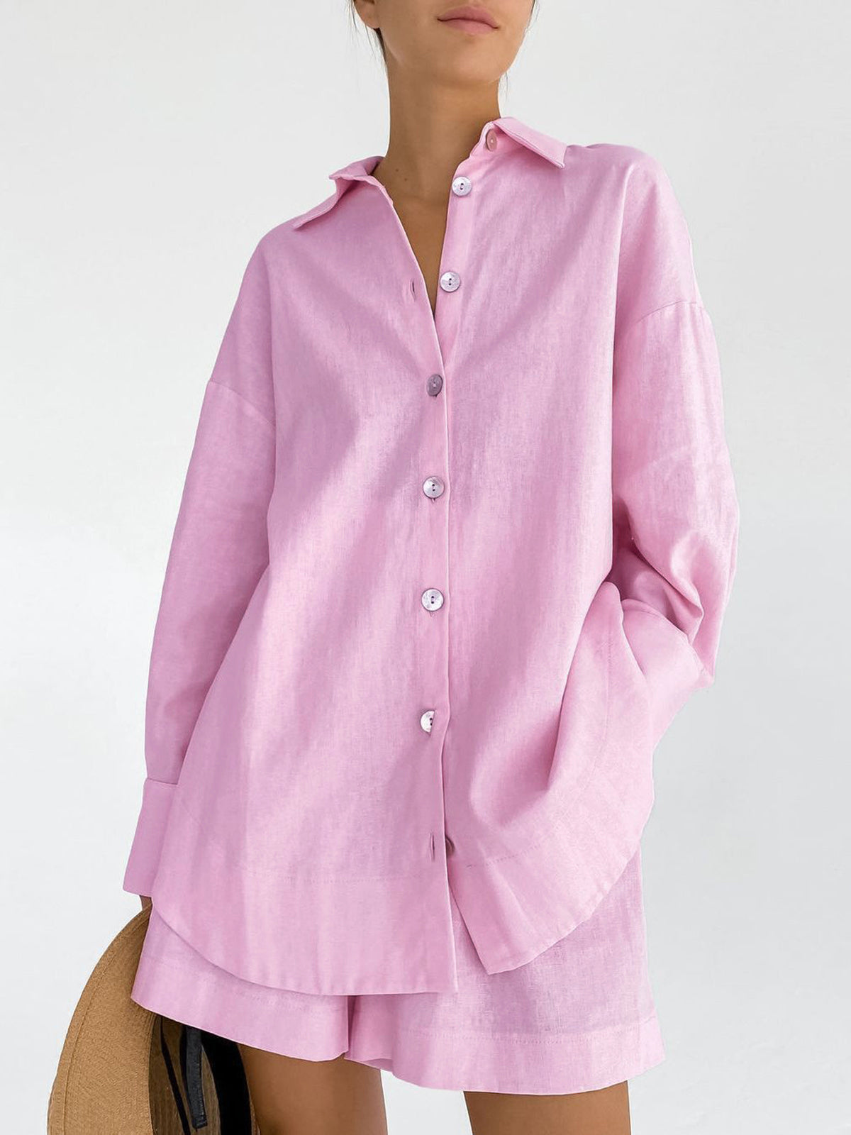 Set van casual shirt en korte broek