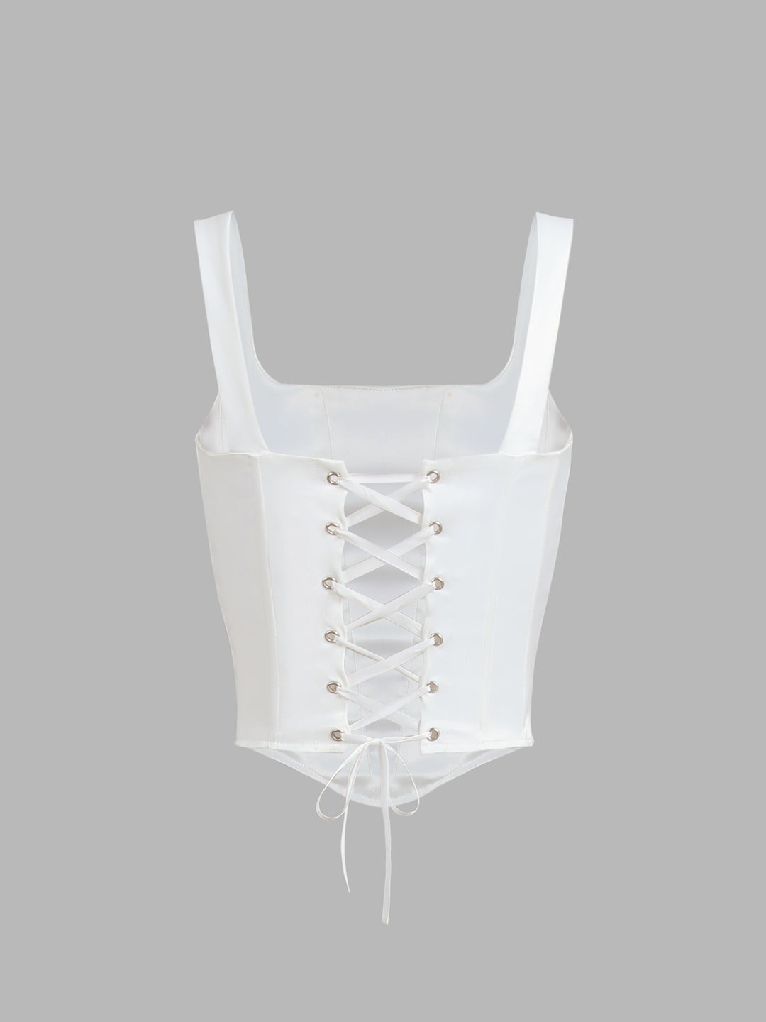 Wit off-shoulder korset met geaccentueerde naden