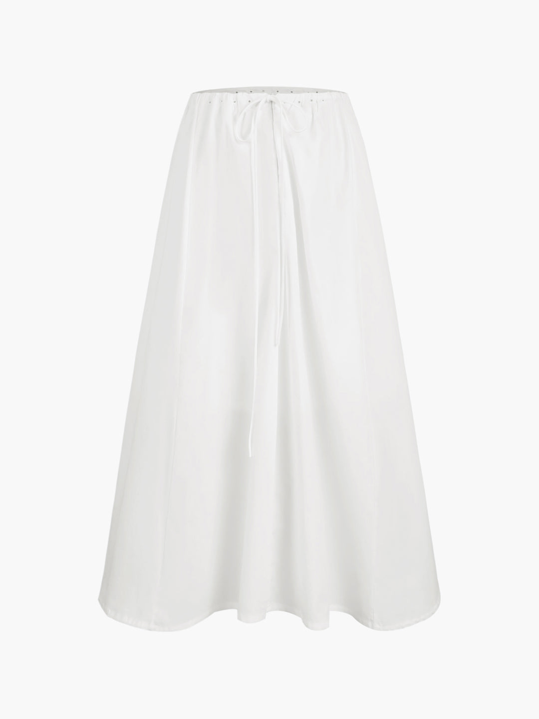 Witte Zwierige Midi-Rok