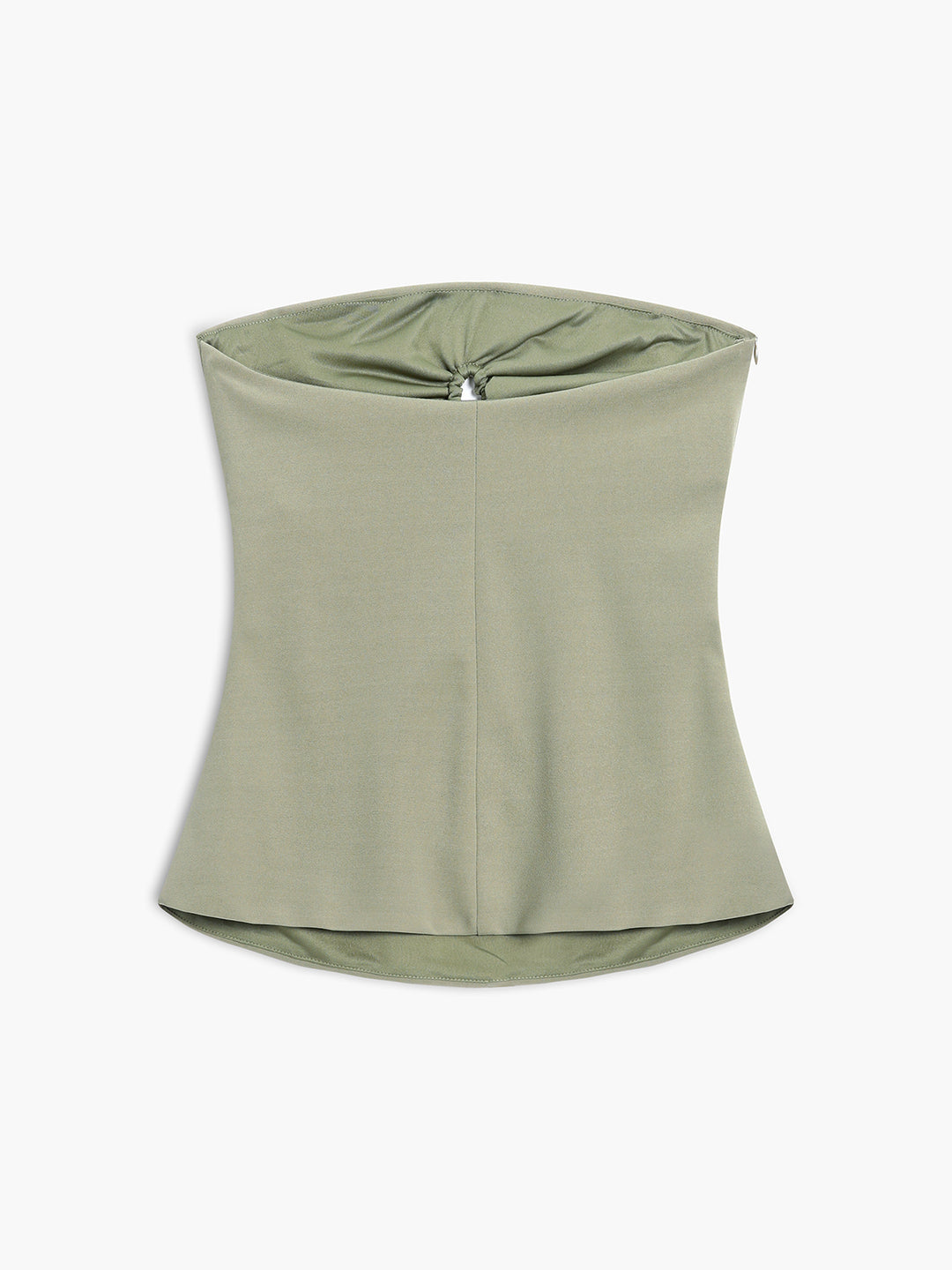 Strapless top met gerimpelde details