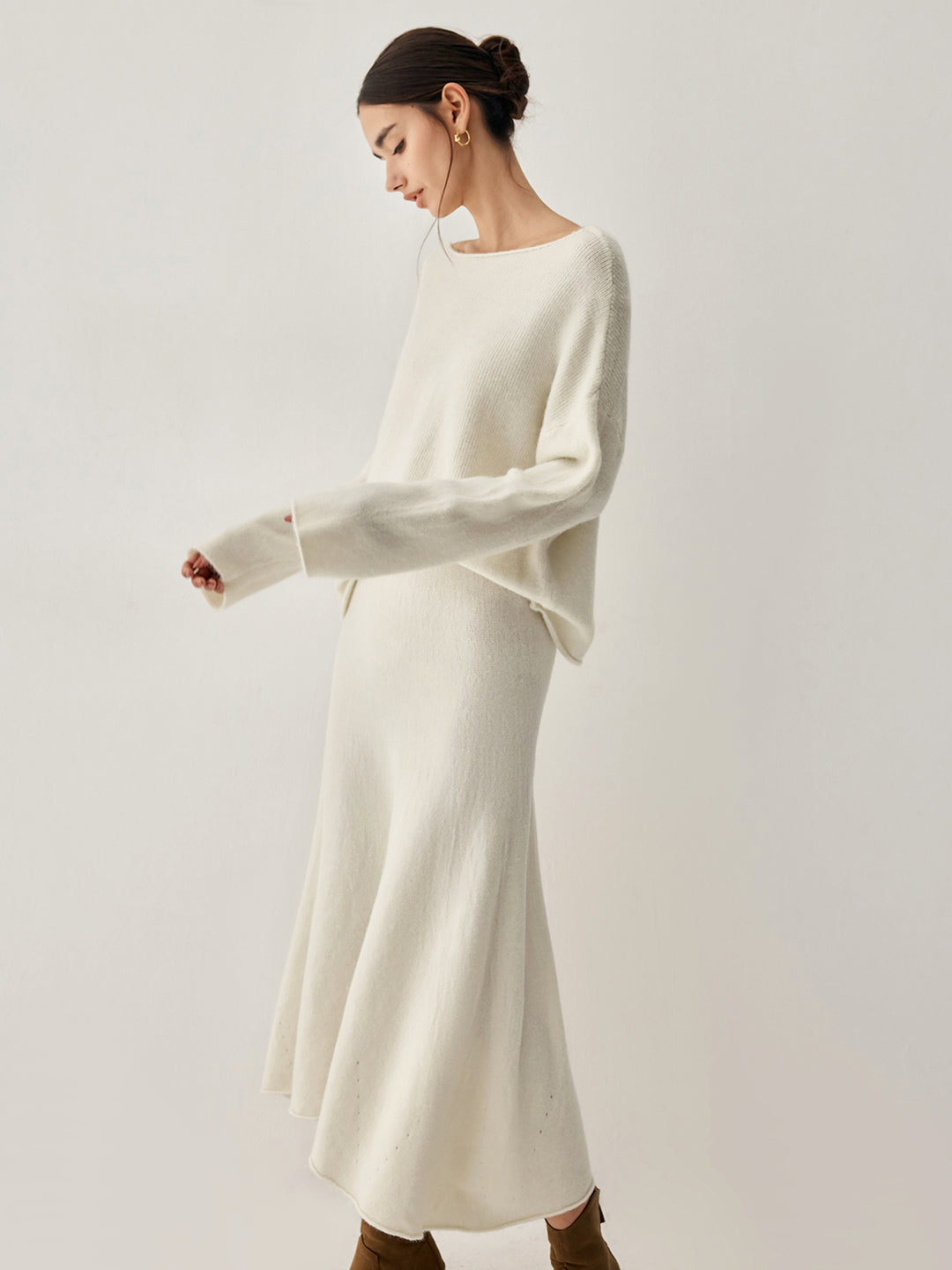 Set met oversized trui en lange rok